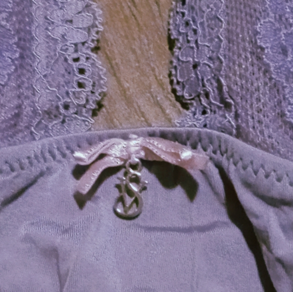 Victorias Secret Elegant Lace Trim Sleepwear in Purple